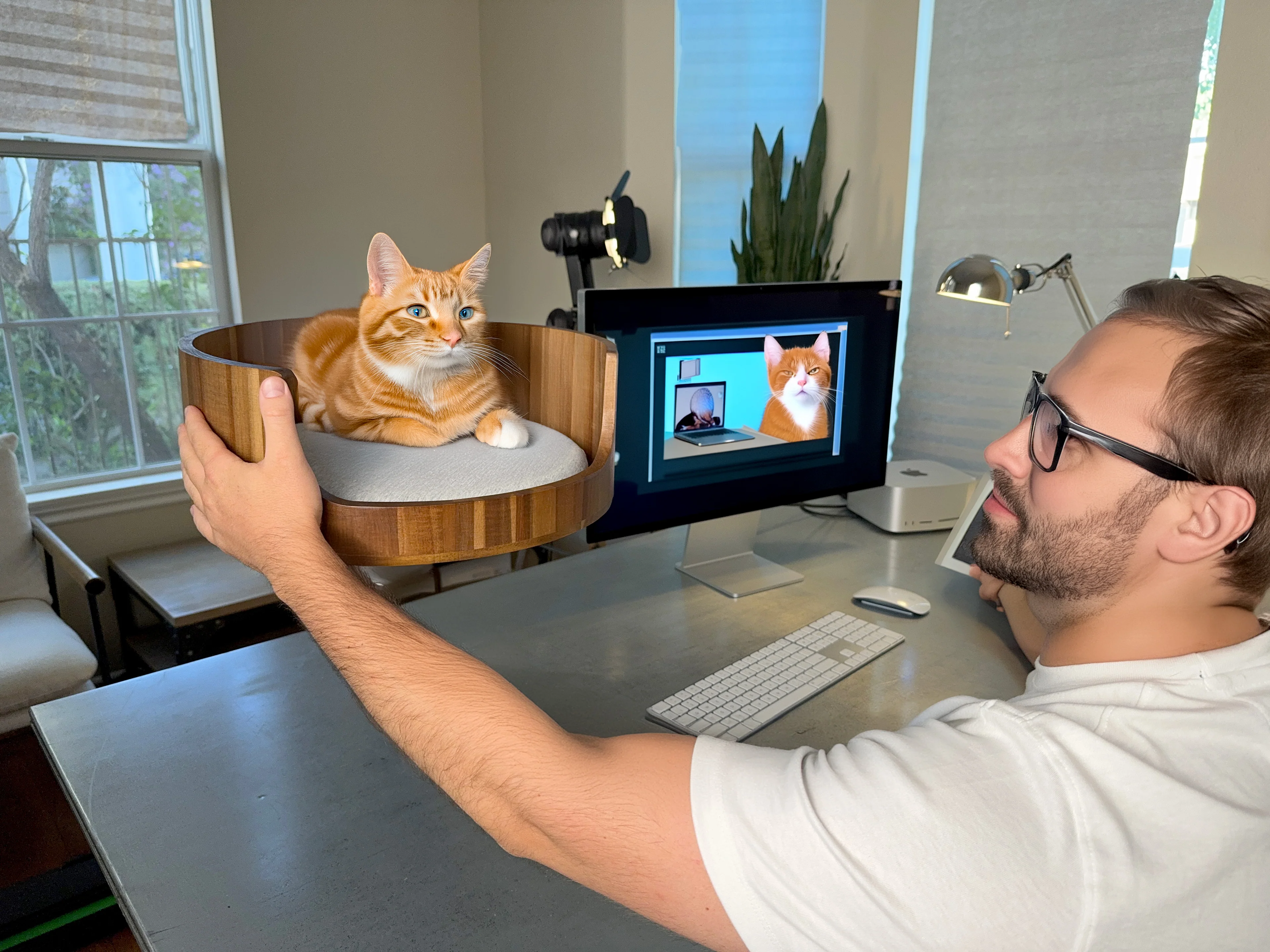 Chic Comfort for Workspace Cats